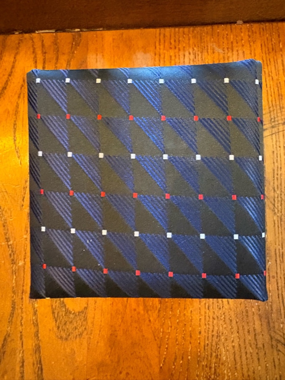 Giorgio Armani Tie Cufflinks Pocket Square Set Silk Mens Gift Box Blue Geometric - Picture 3 of 8